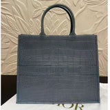 +$50,000 DIOR Crocodile Book Tote Medium blue grey bag