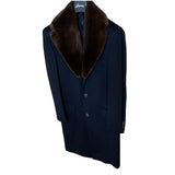$26K Wool Guanaco Overcoat 48 removable Castorino fur Collar