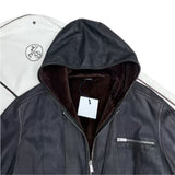 $35K HERMES Leather Hooded Jacket 56 Mink Fur-lined (fits smaller)
