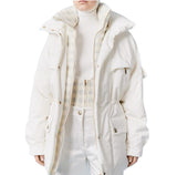 +$11K Parka SKI 2022 22N White Satin Techno & Tweed Down 40FR