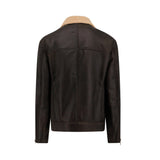 +$11K BRUNELLO CUCINELLI M Biker Leather Jacket Dark Brown