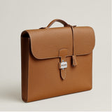 $10,700 HERMES Sac a depeches light 1-37 briefcase Gold Togo calfskin