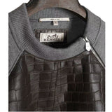 $35K HERMES Crocodile & Cashmere 1/4 Zipped Sweater M