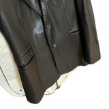 $14K HERMES Black Leather Peak Lapel Blazer Jacket 48 Pristine Condition!