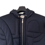 $4,500 HERMES "Maillons 3D" Quilted Sweater L FW2025 Navy Blue