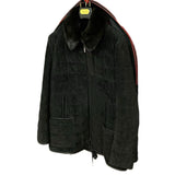 $23K IFOX Black Calf Suede Jacket 54 Detachable Weasel fur lining
