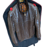 $110K PAINTING Brown Crocodile Porosus Jacket 50