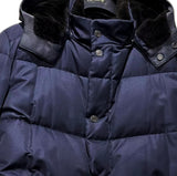 +$18K Down Parka Silk Blend Coat S Beaver fur-lined