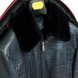 $85K Blue Alligator Jacket 50 Detachable Mink Lining & Collar