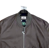 +$14K HERMES Zipped rib trim Leather Jacket 52