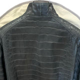 $90K  Crocodile Jacket 48 Dark Blue