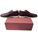 Loro Piana Caiman Open Walk Ankle Boots Sugar Plum Crocodile