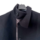 HERMES Straight cut jacket 50 with leather detail FW2025
