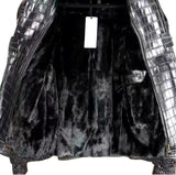 $195K ZILLI 54 FURTIF Crocodile Porosus Black Jacket Ermine Fur liming