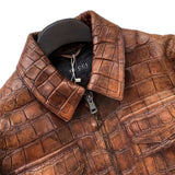 $125K GUCCI Vintage Distressed Crocodile Aviator Jacket 48