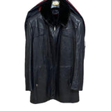 $27K METROPOLIS Black Lambskin & Crocodile Coat 58 Detachable Squirrel fur