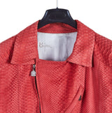$40K BIAN 50 Python lLeather Biker Jacke- One Single Jacket in the World!