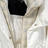 +$11K Parka SKI 2022 22N White Satin Techno & Tweed Down 40FR