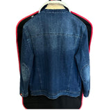 $14K Denim Blue Aviator Jacket 50 Lambskin fur-lined