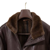 $25K SERAPHIN (HERMES leather maker) 46,48,52 Deerskin Biker Jacket Martens(Sable) fur