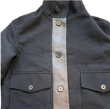 HERMES Straight cut jacket 50 with leather detail FW2025