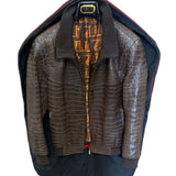 $110K PAINTING Brown Crocodile Porosus Jacket 50