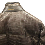 $95k Stefano Ricci Crocodile Brown Jacket 50 Beaver Collar