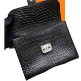 HERMES Sac a depeches 21 Matte Black Crocodile Porosus Messenger bag Stamp W