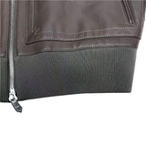 +$14K HERMES Zipped rib trim Leather Jacket 52