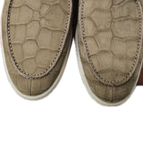 +$15K Open Walk Alligator Ankle Boots 41 Taupe