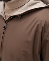 $3,700  Reversible Hooded Bomber Jacket L,XL Microfibre / Cashmere