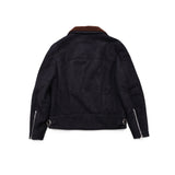 $12,400 BRUNELLO CUCINELLI M Biker Shearling Leather Jacket Navy blue