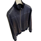 $185K Crocodile Leather Bomber Jacket 52 Bespoke
