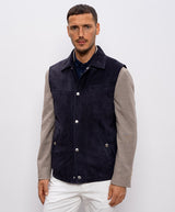 $5,650 Brunello Cucinelli M Suede Padded Snap-Front Vest