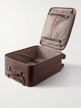 +$7K Brunello Cucinelli Full-Grain Mahogany Leather Carry-On Suitcase