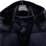 +$18K Down Parka Silk Blend Coat S Beaver fur-lined