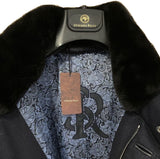 Cashmere Quilted Down Jacket 58 Removable Beaver fur Collar