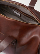$5,300 Brunello Cucinelli Weekend Logo-Print Leather Duffle Bag