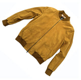 $6,350 Ivy Bomber L Lowered Suede Kidskin Jacket Pecan