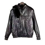 $195K ZILLI 54 FURTIF Crocodile Porosus Black Jacket Ermine Fur liming