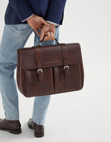 $5,450 Brunello Cucinelli Calfskin Briefcase Burgundy (C8457)