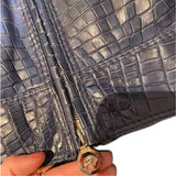 $95k Stefano Ricci Crocodile Blue Jacket 48 Removable Collar