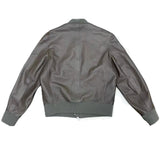 +$14K HERMES Zipped rib trim Leather Jacket 52