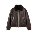 $12K Loro Piana L Leather Shearling Bomber Jacket "Peter"