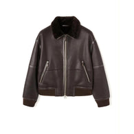 $12K Loro Piana L Leather Shearling Bomber Jacket 
