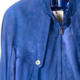 $13K NAJA 54, 56  Calf Suede Jacket,  Blue Horizon