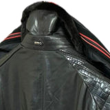$27K METROPOLIS Black Lambskin & Crocodile Coat 58 Detachable Squirrel fur