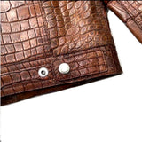 $125K GUCCI Vintage Distressed Crocodile Aviator Jacket 48