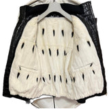 $300K HERMES Crocodile Pororus Jacket 50 detachable Ermine fur lining