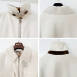 $7,400 Sweater Overshirt XL Cashmere - Shearling - Suede-trim,  Snow White